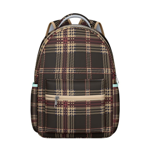 Red and Black Buffalo Plaid Backpack Rustic Checkered Pattern School Bag Classic Students Travel Backpack