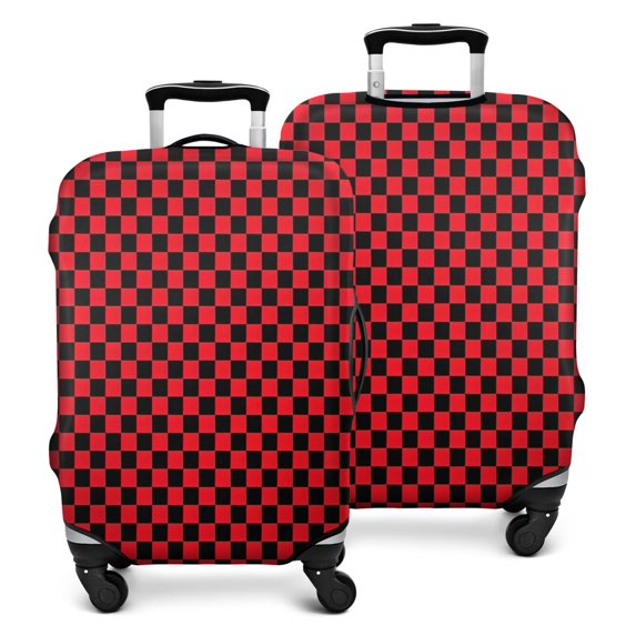 Red and Black Checkerboard Pattern Luggage Cover Fashion Suitcase Cover Baggage Covers Fit 25-28 Inch Luggage (Go Travel)