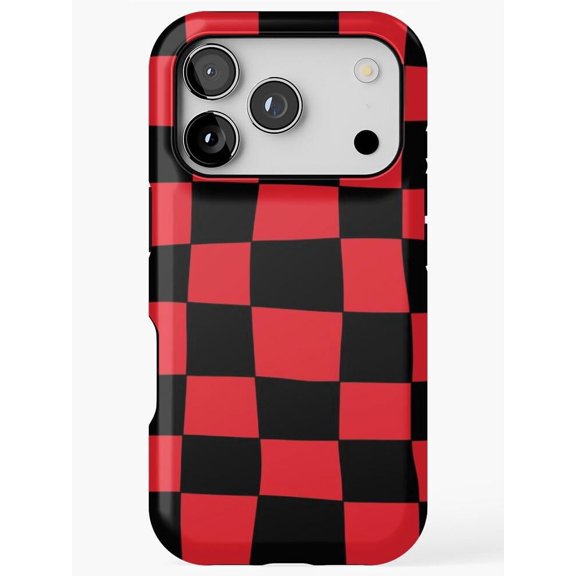 Red and Black Checkerboard Tough Case for Apple iPhone, Polycarbonate and TPU
