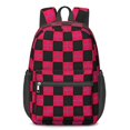 thumbnail image 1 of Red and Black Checkered Pattern 17" School Backpacks for Teens,Waterproof Oxford Fabric,S-Shape Padded Straps for School,Travel,Hiking,Camping, 1 of 6