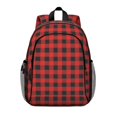 thumbnail image 1 of Red and Black Checkered Pattern Backpack for School, Cute School Bag with Adjustable Shoulder Straps and Padded Back, 15"x11.42"x5.5", 1 of 5