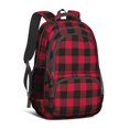 thumbnail image 1 of Red and Black Checkered Pattern Backpack for School, Cute School Bag with Adjustable Shoulder Straps and Padded Back, 16.9"x12.6"x5.9", 1 of 5