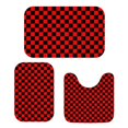 thumbnail image 1 of Red and Black Checkered Pattern Bathroom Rug Set 3 Piece,Non-Slip Bath Mat Set with U-Shaped Contour and Runner Soft Absorbent Washable, 1 of 5