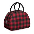 thumbnail image 1 of Red and Black Checkered Pattern Insulated Lunch Bag,Leakproof Large Capacity Lunch Box for Work,Picnic or Travel,11.4 X 6.7 X 8.3 Inches, 1 of 6