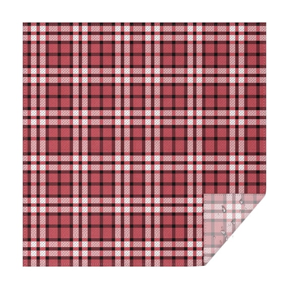 Red and Black Checkered Pattern Square Tablecloth, Waterproof Wipeable Spillproof Washable Table Cover for Home Kitchen Party and Daily Decor 60"x60"