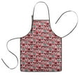 thumbnail image 1 of Red and Black Christmas Love Pattern Kids Aprons for Girls and Boys,Adjustable Neck Strap Toddler Aprons for Kids Cooking Baking, 1 of 7