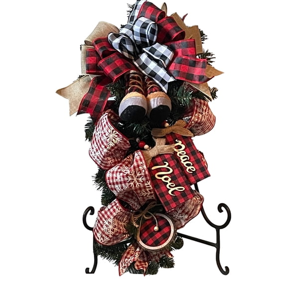 Red and Black Christmas Swag, Christmas Dcor