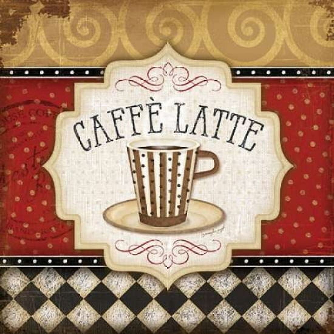 Red and Black Classic Coffee II Canvas Art - Jennifer Pugh (24 x 24)