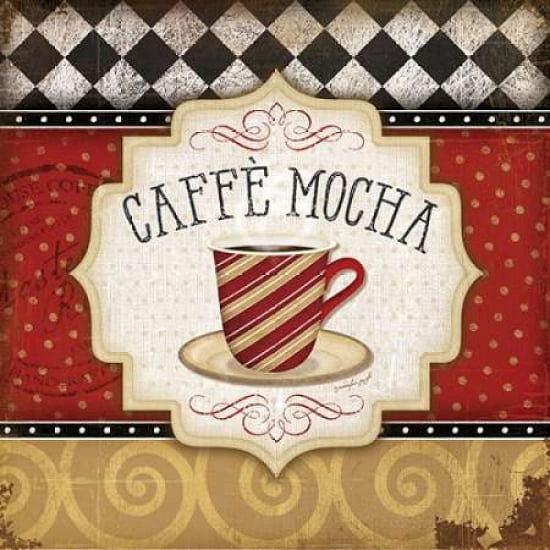 Red and Black Classic Coffee III Canvas Art - Jennifer Pugh (24 x 24)