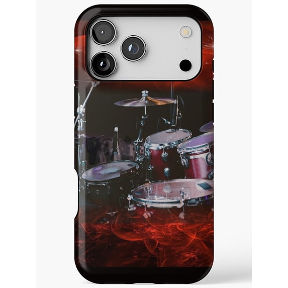 Red and Black Drum Kit Music Tough Phone Case for Apple iPhone ...