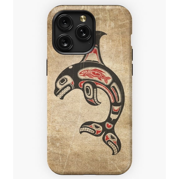 Red and Black Haida Spirit Killer Whale Orca A13364&nbsp;Phone Case for iPhone 11 to 17 Pro Max