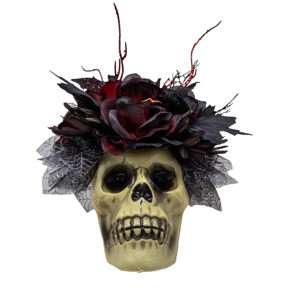Red and Black Halloween Skull Bouquet | Halloween Home Dcor | Unique Halloween Gift Ideas