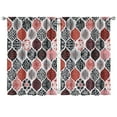 thumbnail image 1 of Red and Black Honeycomb Grid Curtains-blackout Curtains Bedroom Decor Living Room Darkening Grommet Window Drapes 2 Panels Set 41"x63", 1 of 2