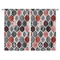 thumbnail image 1 of Red and Black Honeycomb Grid Curtains-blackout Curtains Bedroom Decor Living Room Darkening Grommet Window Drapes 2 Panels Set 52"x 84", 1 of 2
