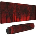 thumbnail image 1 of Red and Black Moon Trees Mouse Pad 31.5x11.8 Inch Mousepad Extended Large Non Slip Rubber Base Big Keyboard Mat Stitched Edges Gaming Office, 1 of 7