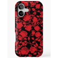 Red and Black Rose Floral Tough Cell Phone Case for Apple iPhone ...