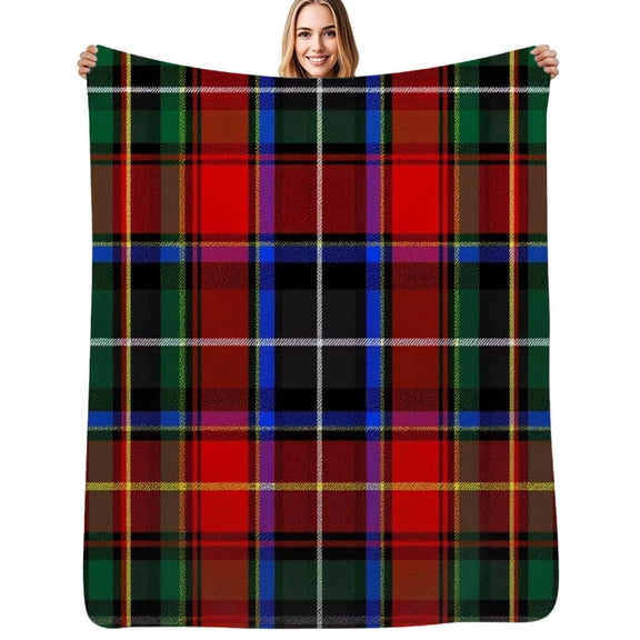 Red and Black Tartan Plaid Flannel Blankets Soft Warm Throw Blanket Autumn Camping Bedroom Aesthetic Bedspread