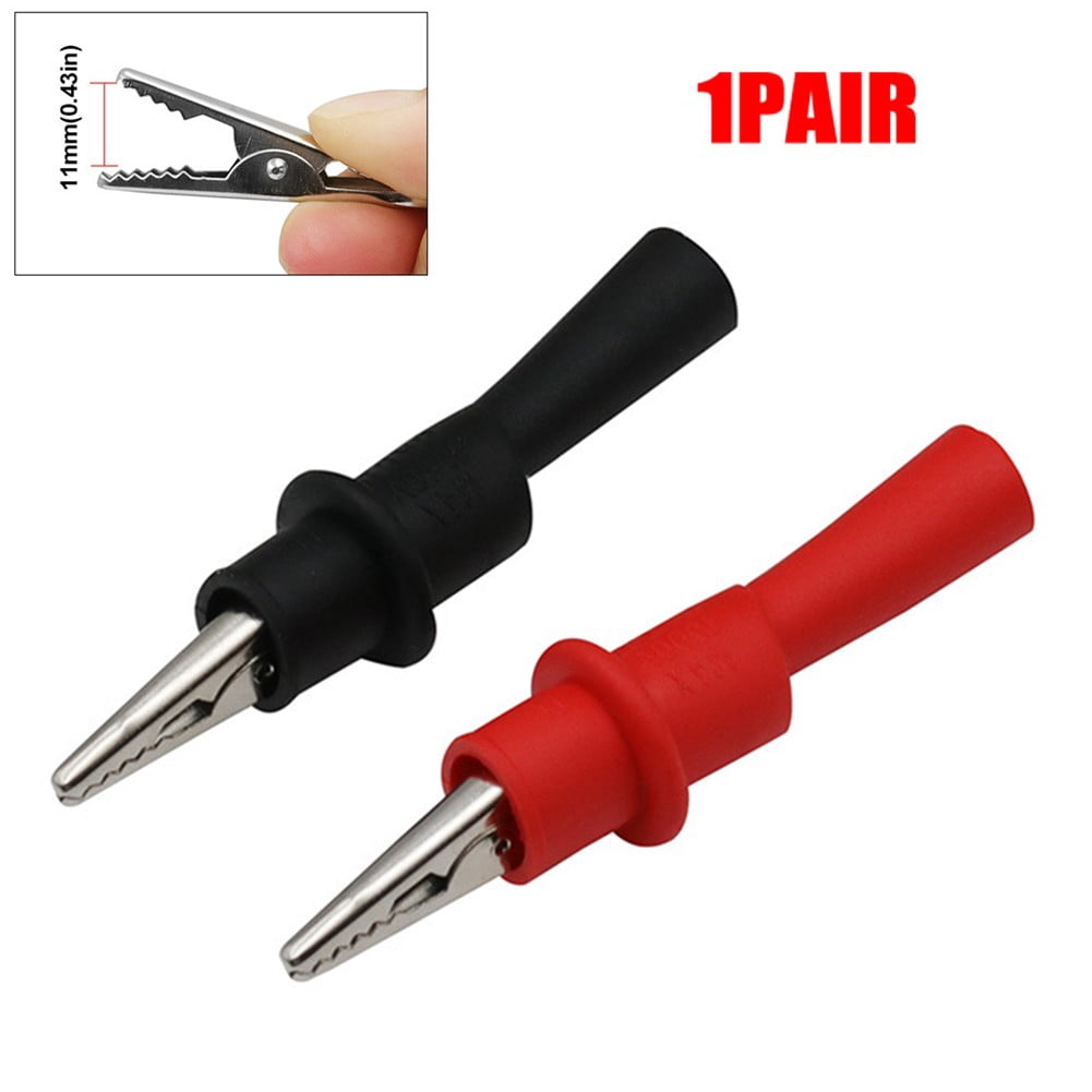 Red and Black Wire Test Clip Clamp for Multi-Meter Tester 10A 1000V Ac ...