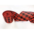 thumbnail image 1 of Red and Black Wired Edge Ribbon | 2.5” X 5 Yards | Wide Buffalo Plaid Design | Gingham Ribbon for Christmas Decoration 15' x 2 1/2 inch Wide, 1 of 7