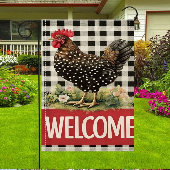 Red and Black checkered Country Garden Flag 30x45cm 1 piece Double-sided printed Outdoor Garden flag