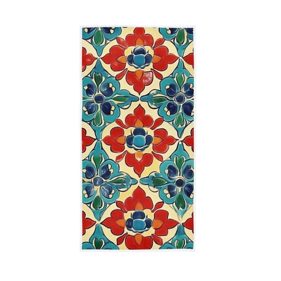Red and Blue Art Print Face Towel Absorbent Hand Towels Bath Sport Gym