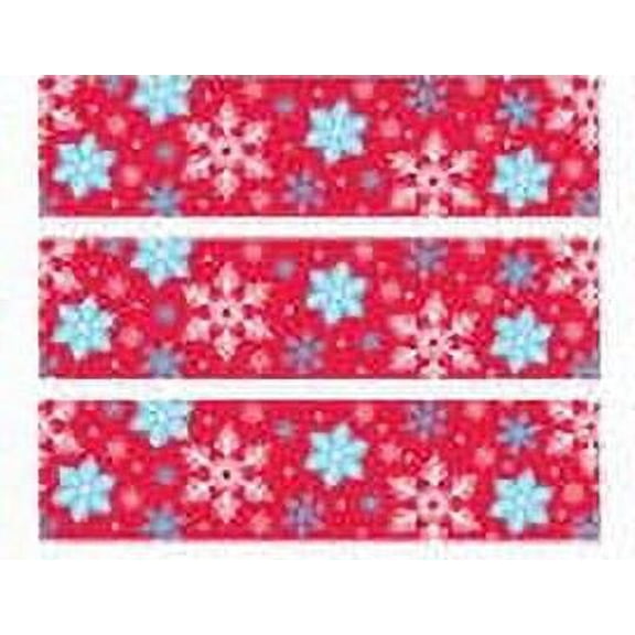 Red and Blue Snowflakes Edible Photo Image Cake Border Decoration