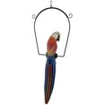 thumbnail image 1 of Red and Blue Tropical Macaw Parrot on Perch Hanging Statue 23 In., 1 of 1