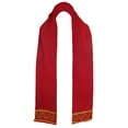 thumbnail image 1 of Red and Gold Embroidered Stole / Sash / Scarf, 1 of 3