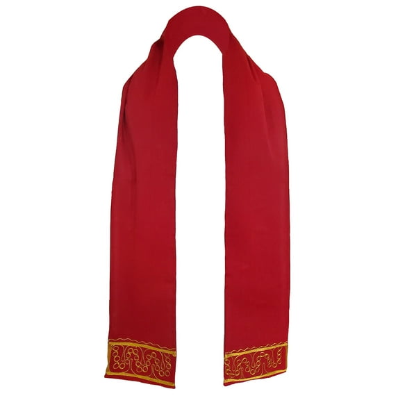Red and Gold Embroidered Stole / Sash / Scarf
