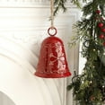 thumbnail image 1 of Red and Gold Iron Christmas Bell Ornaments for Tree Door Wall Hanging Holiday Decorations Festive Metal Bells, 1 of 6