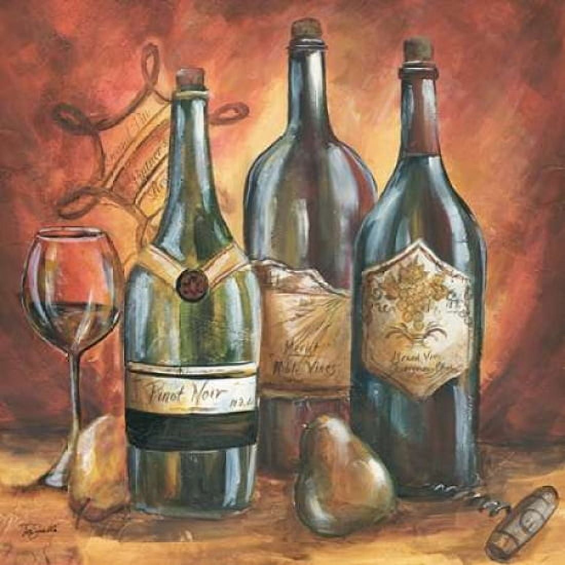 Red and Gold Wine I Canvas Art - Tre Sorelle Studios (24 x 24)