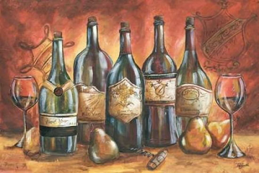 Red and Gold Wine Landscape Canvas Art - Tre Sorelle Studios (12 x 18)