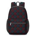 thumbnail image 1 of Red and Green Checkered Pattern 17" School Backpacks for Teens,Waterproof Oxford Fabric,S-Shape Padded Straps for School,Travel,Hiking,Camping, 1 of 6