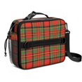 thumbnail image 1 of Red and Green Checkered Pattern Insulated Lunch Bag with Shoulder Strap and Bottle Holder,Bento School Lunch Bag Box,11x9.5x3.5 Inches, 1 of 5