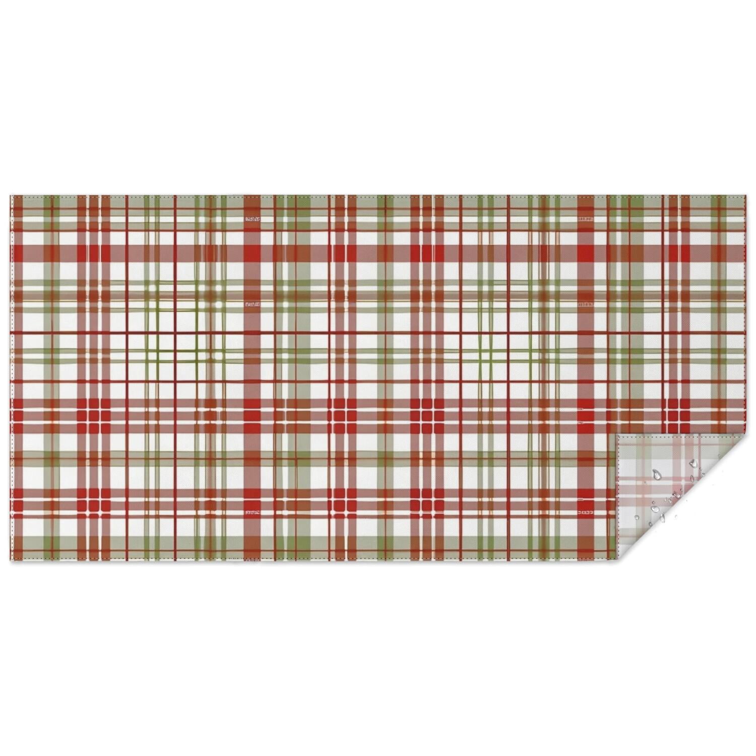 Red and Green Checkered Pattern Waterproof Tablecloth, Rectangular ...