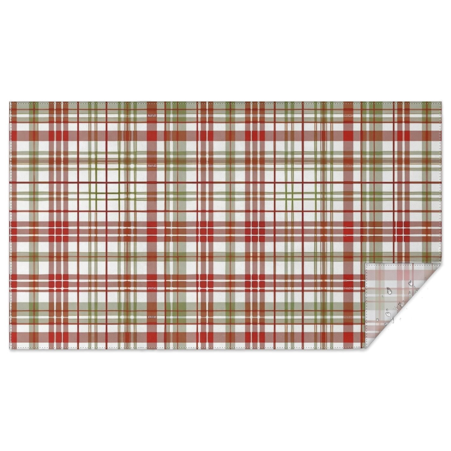 Red and Green Checkered Pattern Waterproof Tablecloth, Rectangular ...