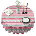 thumbnail image 1 of Red and Green Christmas Pattern Round Tablecloth 60"x60",Wrinkle Wipeable Table Cloth for Kitchen Dining Room Picnic Patio Party, 1 of 6