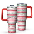 thumbnail image 1 of Red and Green Christmas Pattern Tumbler with Handle and Lid,40oz Double Wall Vacuum Insulated Tumbler,Cups Gift for Women and Men, 1 of 7