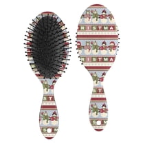 Red and Green Christmas Snowman Pattern Hair Brush,Girls Detangling Hair Brush,Glide Through Tangles with Ease for Wet & Dry Hair,8.8"X2.8"