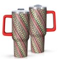 thumbnail image 1 of Red and Green Christmas Striped Pattern Tumbler with Handle and Lid,40oz Double Wall Vacuum Insulated Tumbler,Cups Gift for Women and Men, 1 of 7