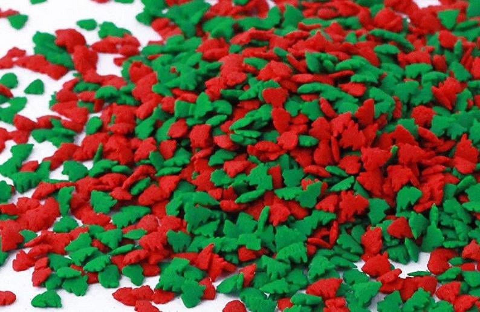 Red and Green Christmas Tree Confetti Sprinkles, Cake, Cookie, Donut, Cakepop Toppings, 6 oz.