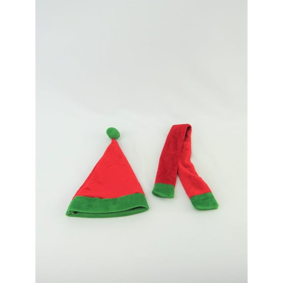 Red and Green Hat and Scarf | Compatible with 18" American Girl Dolls, Madame Alexander, Our Generation, etc. | 18 Inch Doll Accessories