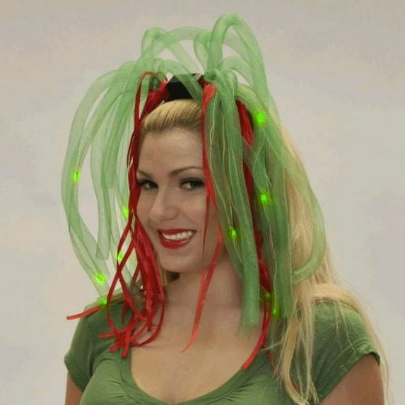 Red and Green LED Noodle Headband Flashing Dreads