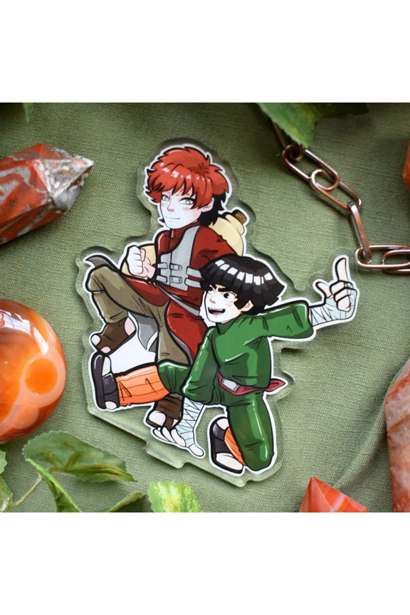 Red and Green Nja Acrylic KEYCHAIN