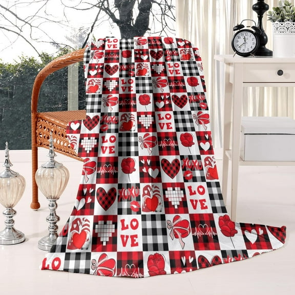 Red and Green Plaid Christmas Blanket Flannel, 50x60 Inch Merry & Bright Throw - Cozy Holiday Decor for Living Room, Sofa and Festive Bedding