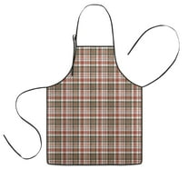 Red and Green Plaid Christmas Pattern Kids Aprons for Girls and Boys,Adjustable Neck Strap Toddler Aprons for Kids Cooking Baking