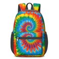 thumbnail image 1 of Red and Green Tie Dye Pattern 17" School Backpacks for Teens,Waterproof Oxford Fabric,S-Shape Padded Straps for School,Travel,Hiking,Camping, 1 of 6