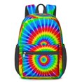 thumbnail image 1 of Red and Green Tie Dye Pattern 17" Waterproof Oxford School Backpacks for Teens, S-Shape Padded Straps, for School, Travel, Hiking, Camping, 1 of 4