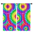 thumbnail image 1 of Red and Green Tie Dye Pattern Insulated Teens Curtains Set Of 2, Bedroom Essentials, Toddler Room Decor 42x84in(106x213cm), 1 of 5