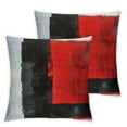 thumbnail image 1 of Red and Grey Abstract Art Pillow Cover, Modern Black White Wall Decorative Throw Pillows Cushion Cover for Bedroom Sofa Living Room Set of 2, 1 of 8